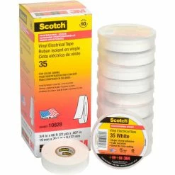 3M Scotch® Vinyl Electrical Color Coding Tape 35-White, 3/4" X 66' - Pkg Qty 10 -Adhesives, Sealants & Tape Sales 2022 00054007108283