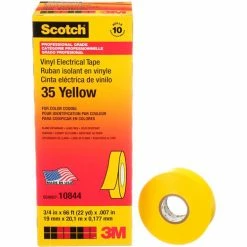3M Scotch® Vinyl Electrical Color Coding Tape 35-Yellow, 3/4" X 66' - Pkg Qty 10 -Adhesives, Sealants & Tape Sales 2022 00054007108443