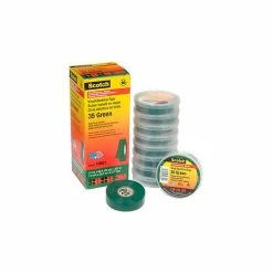 3M Scotch® Vinyl Electrical Color Coding Tape 35-Green, 3/4" X 66' - Pkg Qty 10 -Adhesives, Sealants & Tape Sales 2022 00054007108511