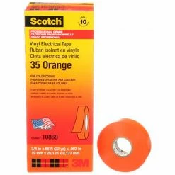 3M Scotch® Vinyl Electrical Color Coding Tape 35-Orange, 3/4" X 66' - Pkg Qty 10 -Adhesives, Sealants & Tape Sales 2022 00054007108696