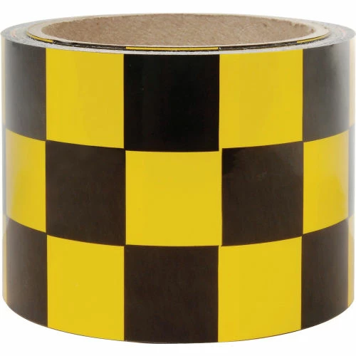 Incom Manufacturing INCOM® Checkerboard Hazard Tape - Yellow/Black, 3"W x 54'L, 1 Roll 2 Incom Manufacturing INCOM® Checkerboard Hazard Tape - Yellow/Black, 3"W x 54'L, 1 Roll - Image 2