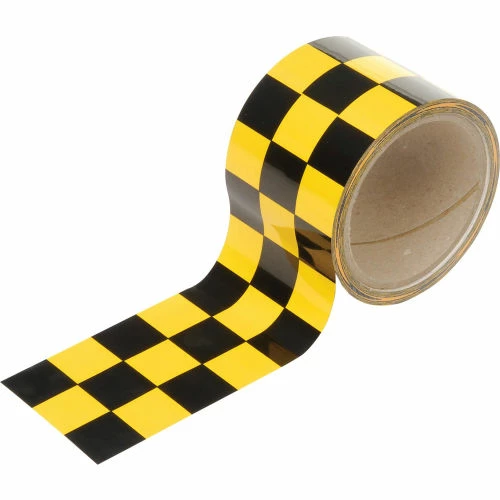 Incom Manufacturing INCOM® Checkerboard Hazard Tape - Yellow/Black, 3"W x 54'L, 1 Roll 4 Incom Manufacturing INCOM® Checkerboard Hazard Tape - Yellow/Black, 3"W x 54'L, 1 Roll - Image 4