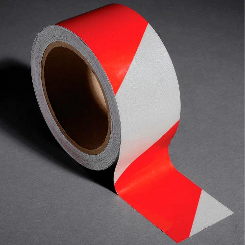 Incom Manufacturing INCOM® Safety Tape Reflective Striped Red/White, 2"W x 30'L, 1 Roll 1 Incom Manufacturing INCOM® Safety Tape Reflective Striped Red/White, 2"W x 30'L, 1 Roll