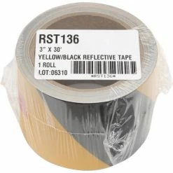Incom Manufacturing INCOM® Safety Tape Reflective Striped Yellow/Black, 3"W x 30'L, 1 Roll