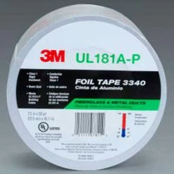 3M™ Aluminum Foil Tape 3340 Silver, 2-1/2" x 150', 4 Mil - Pkg Qty 9
