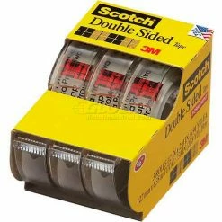 Scotch® Double Sided Tape w/ Dispenser 3136, 1/2" x 250", 3 Rolls/PK