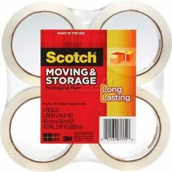 Scotch® Long Lasting Moving & Storage Packaging Tape, 48mm x 50m 4 Rolls/PK