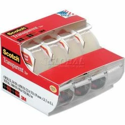 Scotch® Transparent Tape with Dispenser 4184, 3/4" x 850", 4 Rolls/PK