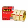 Scotch® Transparent Tape 600-72-3PK, 1" x 2592", 3" Core, 3 Rolls/Pack