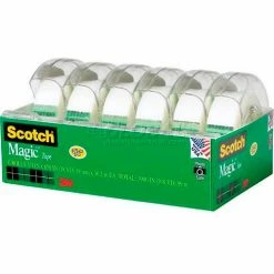 Scotch® Magic™ Tape with Dispenser 6122MP, 3/4" x 650", 6 Rolls/Pack
