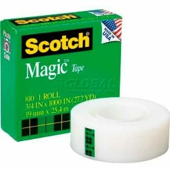 Scotch® Magic™ Tape 810, 3/4" x 1000", Boxed, 1" Core, 1 Roll