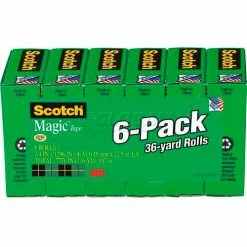 Scotch® Magic™ Tape 810-6PK, 3/4" x 1296", 1" Core, 6 Rolls/Pack
