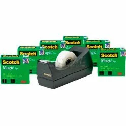 Scotch® Magic™ Tape 810K6C38, 3/4" x 1000" 6 Rolls & Tape Dispenser