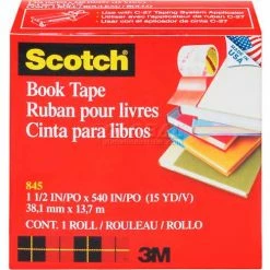 Scotch® Book Tape 845, 1-1/2" x 540", 3" Core, 1 Roll