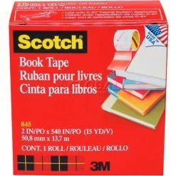 Scotch® Book Tape 845, 2" x 540", 3" Core, 1 Roll
