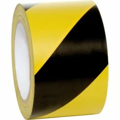 Incom Manufacturing INCOM® Striped Hazard Warning Tape, Yellow/Black, 3"W x 108'L, 1 Roll