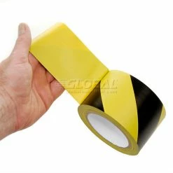 Incom Manufacturing INCOM® Striped Hazard Warning Tape, Yellow/Black, 3"W x 108'L, 1 Roll -Adhesives, Sealants & Tape Sales 2022 419103 02