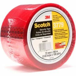 3M™ Scotch® 3779 Security Message Carton Sealing Tape 3" x 110 Yds. 1.9 Mil Clear/Red - Pkg Qty 24 -Adhesives, Sealants & Tape Sales 2022 70006747243 Leftside