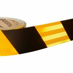 Incom Manufacturing Super Brite Reflective Tape, Yellow/Black, 2"W x 30'L Roll, HRT230YB -Adhesives, Sealants & Tape Sales 2022 B2146072 02