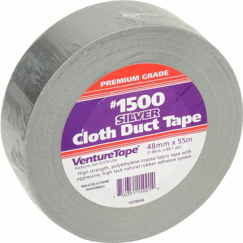 3M™ VentureTape #1500 General Purpose Cloth Duct Tape, 2 IN x 60 Yards, Silver 1 3M™ VentureTape #1500 General Purpose Cloth Duct Tape, 2 IN x 60 Yards, Silver