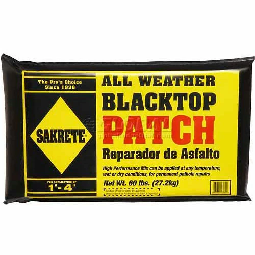 Sakrete® All Weather Blacktop Patch, 60 Lb. Bag - 60200240 1 Sakrete® All Weather Blacktop Patch, 60 Lb. Bag - 60200240