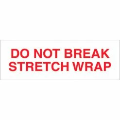 Tape Logic® Printed Carton Sealing Tape "Do Not Break Stretch Wrap" 2" x 110 Yds. Red/White - Pkg Qty 18