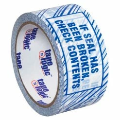 Tape Logic® Security Tape "If Seal Has Been Broken, Check Contents" 2" x 110 Yds. White/Blue - Pkg Qty 6