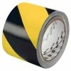 3M 766 Striped Vinyl Tape 3" x 36 Yds 5 Mil Black/Yellow - 2/PACK