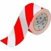Brady® 104348 ToughStripe Floor Marking Tape, Polyester, 3"W X 100'L, Red/White