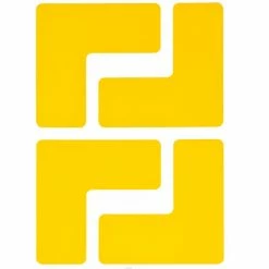 Brady® ToughStripe Floor Marking Tape, 2"W X 5"L, Yellow, L-Shaped Design, 20 Corners/Pack -Adhesives, Sealants & Tape Sales 2022 BRW 104433