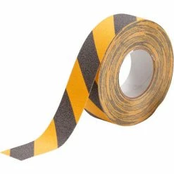 Brady® 78147 Anti-Slip Black/Yellow Striped Tape Roll, 2" X 60 Feet