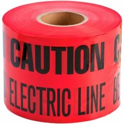 Brady® 91296 Underground Tape, Caution Buried Electric Line, 6"W X 1000'L, Black/Red