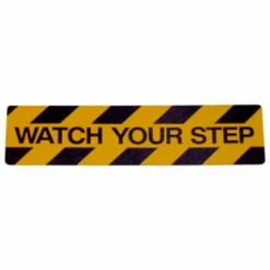 Datrex 6" x 24" Nonskid Safety Track Cleat - Watch Your Step, Yellow/Black 1/Case - JM33606X24WATCM