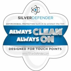 Silver Defender Decal For Antimicrobial Film Or Tape, 4"H x 4"W Clear
