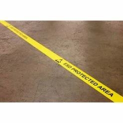 Ergomat DuraStripe® In-Line Printing, 2"W x 50'L, Yellow, ESD PROTECTED AREA