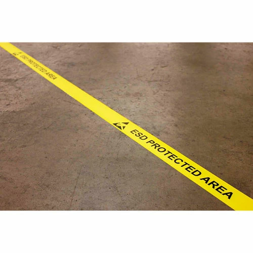 Ergomat DuraStripe® In-Line Printing, 4"W x 50'L, Yellow, ESD PROTECTED AREA 1 Ergomat DuraStripe® In-Line Printing, 4"W x 50'L, Yellow, ESD PROTECTED AREA