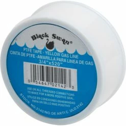 Black Swan PTFE Tape - Yellow - Gas Line, China - 3/4" X 520" - Pkg Qty 12