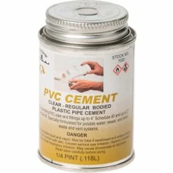 Black Swan PVC Cement (Clear) - Regular Bodied, 1/4 Pt - Pkg Qty 24
