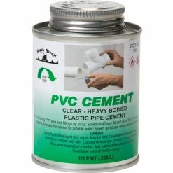 Black Swan PVC Cement (Clear) - Heavy Bodied, 1/2 Pt - Pkg Qty 24