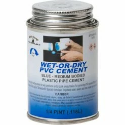 Black Swan Wet-Or-Dry PVC Cement (Blue) - Medium Bodied, 1/4 Pt - Pkg Qty 24