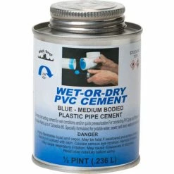 Black Swan Wet-Or-Dry PVC Cement (Blue) - Medium Bodied, 1/2 Pt - Pkg Qty 24