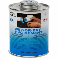 Black Swan Wet-Or-Dry PVC Cement (Blue) - Medium Bodied, 1 Gal - Pkg Qty 6