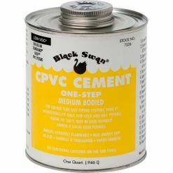 Black Swan CPVC Cement One Step (Yellow) - Medium Bodied, 1 Qt - Pkg Qty 12