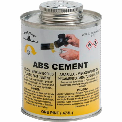 Black Swan ABS Cement (Yellow) - Medium Bodied, 1 Pt - Pkg Qty 12 1 Black Swan ABS Cement (Yellow) - Medium Bodied, 1 Pt - Pkg Qty 12