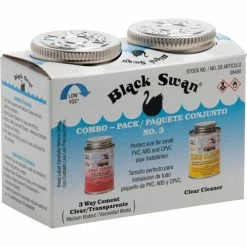 Black Swan Combo Pack No. 3 - 3 Way Cement (Clear) - Medium Bodied & Clear Cleaner, 1/4 Pt - Pkg Qty 6