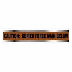 National Marker Detectable Underground Warning Tape - Caution Buried Force Main Below - 2"W