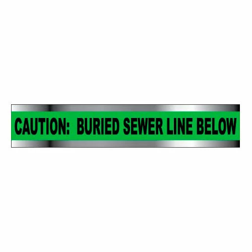 National Marker Detectable Underground Warning Tape - Caution Buried Sewer Line Below - 2"W 1 National Marker Detectable Underground Warning Tape - Caution Buried Sewer Line Below - 2"W
