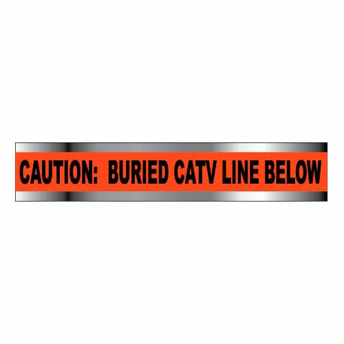 National Marker Detectable Underground Warning Tape - Caution Buried CATV Line Below - 2"W 1 National Marker Detectable Underground Warning Tape - Caution Buried CATV Line Below - 2"W