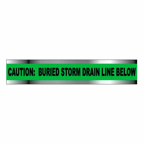 National Marker Detectable Underground Warning Tape - Caution Buried Storm Drain Below - 6"W 1 National Marker Detectable Underground Warning Tape - Caution Buried Storm Drain Below - 6"W