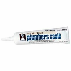 Hercules 25646 Plumbers Caulk - Biscuit/Linen - Cartridge 10 fl. oz. - Pkg Qty 12